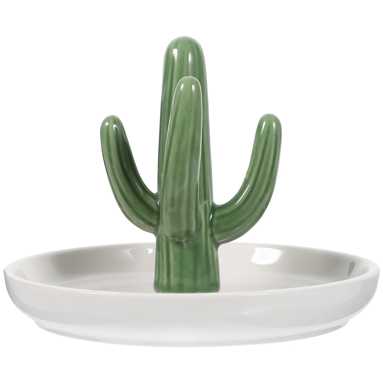 

Cactus Jewelry Tray Ceramic Storage Organizer Desktop Display Holder Elegant Decorative Plate Trinket Tray Jewelry Dish European