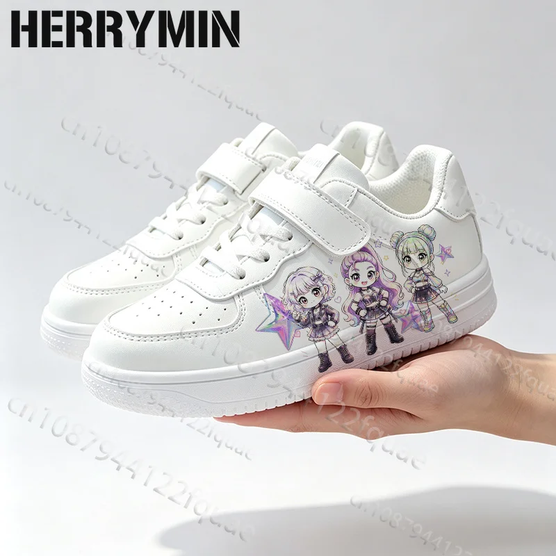 Kids Anime Girl Print White Sneakers Girls Hot Selling Popular Trendy Walking Sneaker Girl Free Shipping