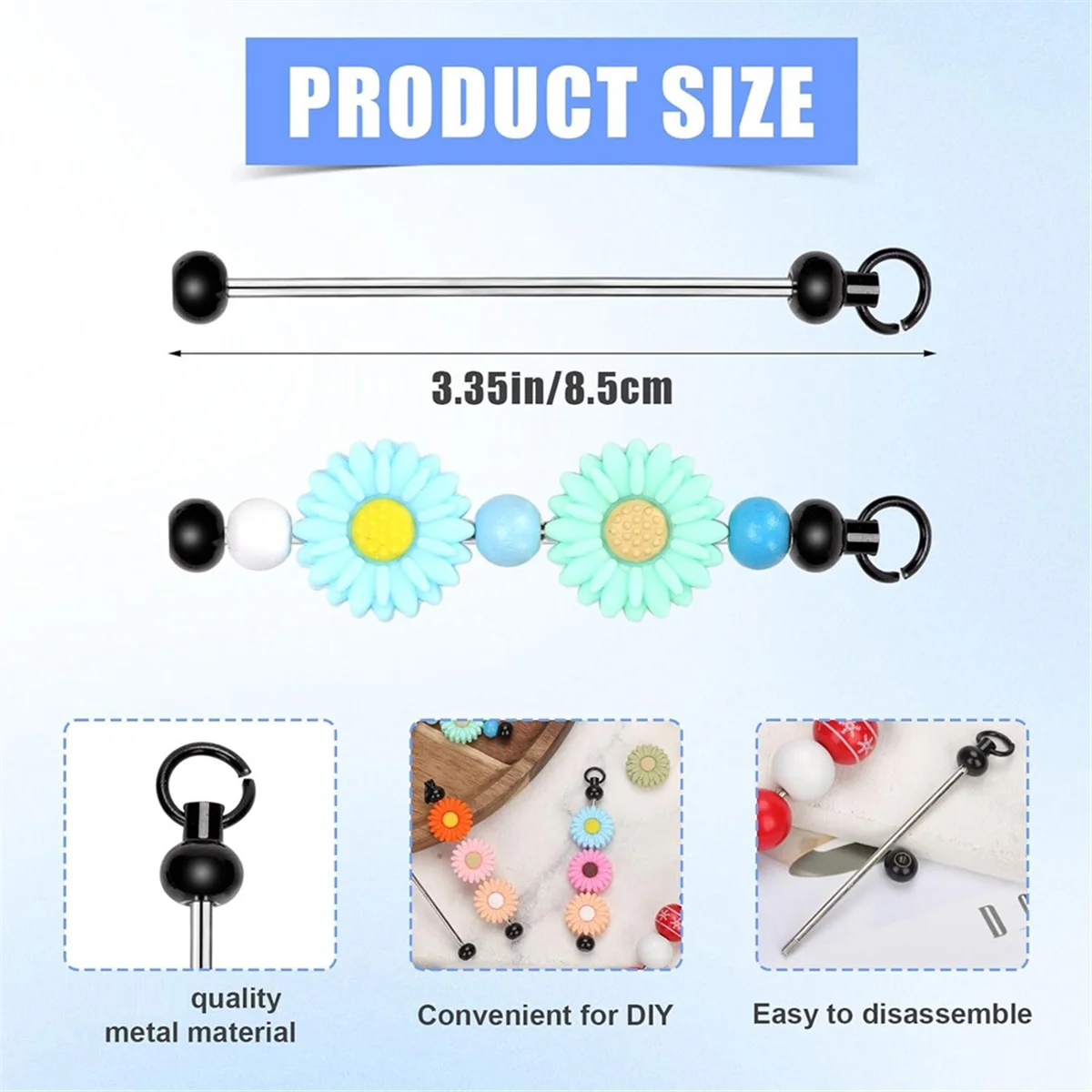 

Новинка, 50 шт., пустые брелоки из бисера, металлический брелок с фокусными бусинами «сделай сам», подвески, легко снимаемый ключ из бисера для поделок