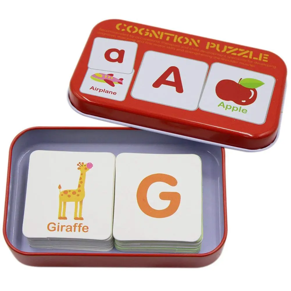 

Anti-Tear Flash Cards Learning Alphabet Puzzle Cards, Matching Puzzle Cognitive Early Educational Learning Toys Mental Storage