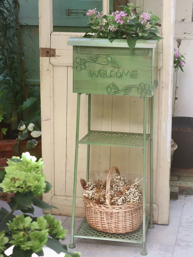 Iron Flower Stand Floor Courtyard Garden Terrace Outdoor Balcony Home Multi-Layer Storage Rack