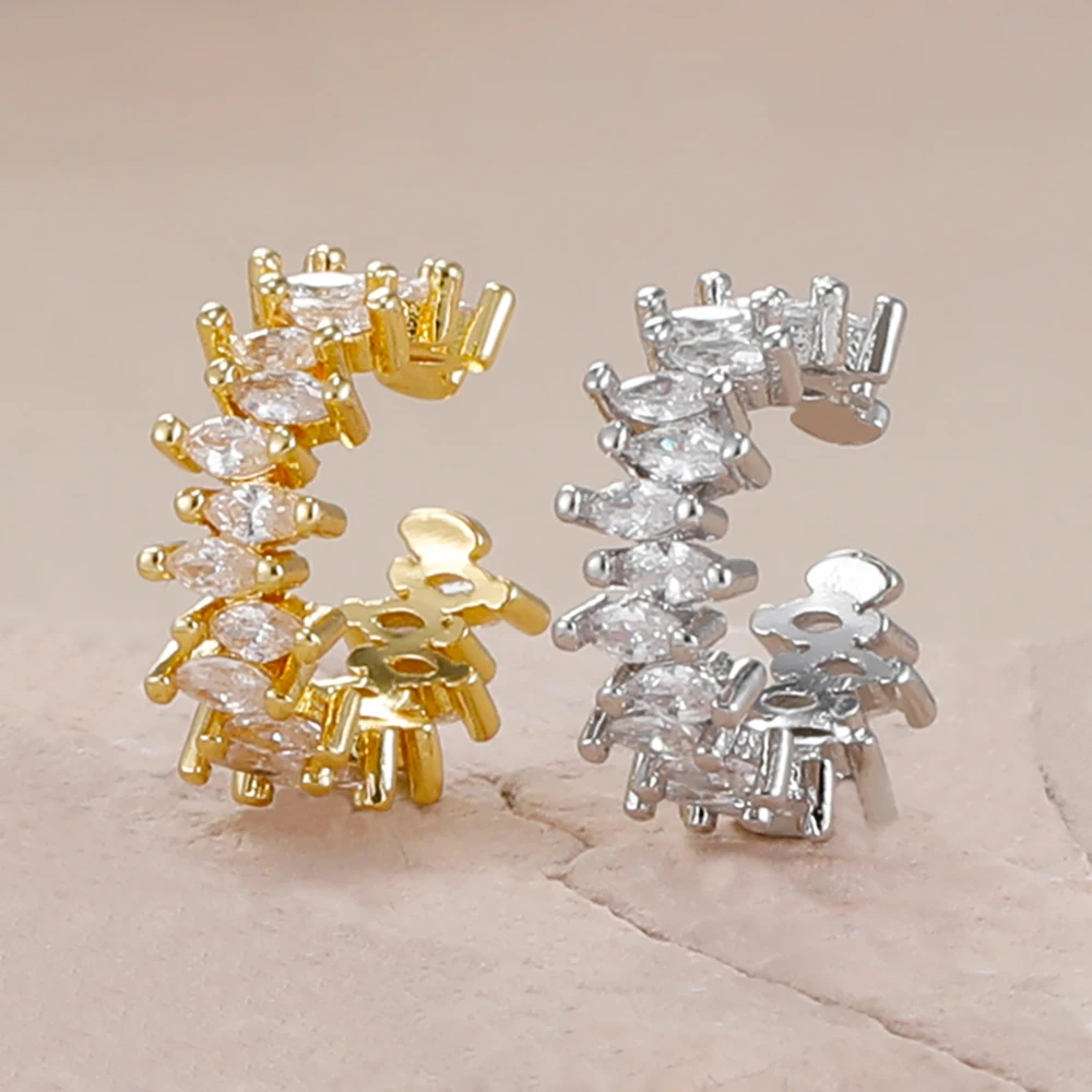 1PC Edelstahl Gold Farbe Ohr Manschette Nicht-Piercing Ohr Clips Gefälschte Knorpel Ohrringe Clip Ohrringe Für Frauen Täglichen schmuck