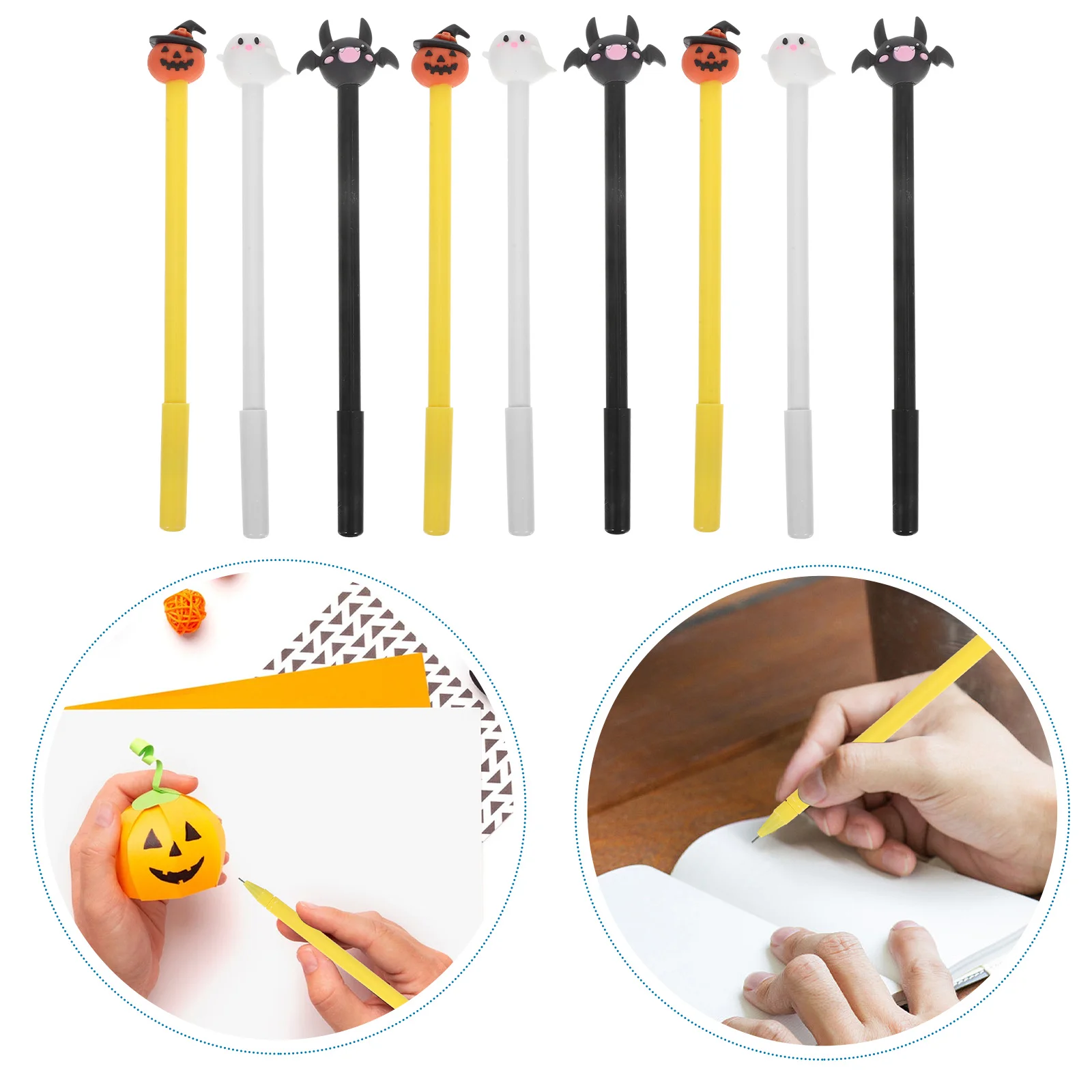 

18 Pcs Gifts Pumpkin Bat Halloween Pens Bulk Ink Plate for Adults Cute Novelty Gel Office
