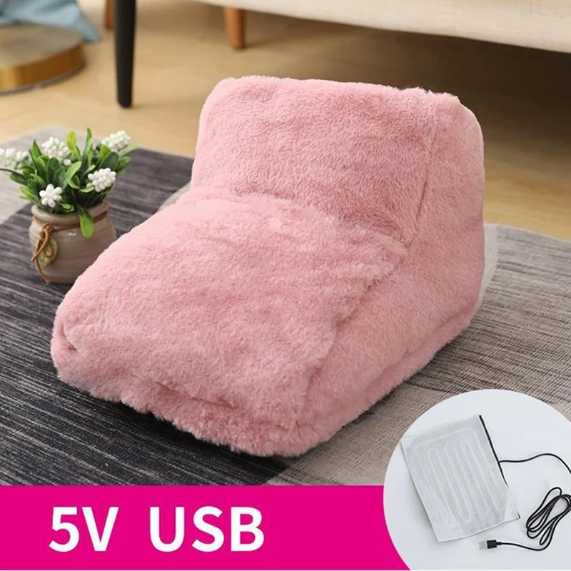 USB Charging Power Saving Fleece Warm Foot Cover Feet Heating Pads For Home Bedroom Sleeping