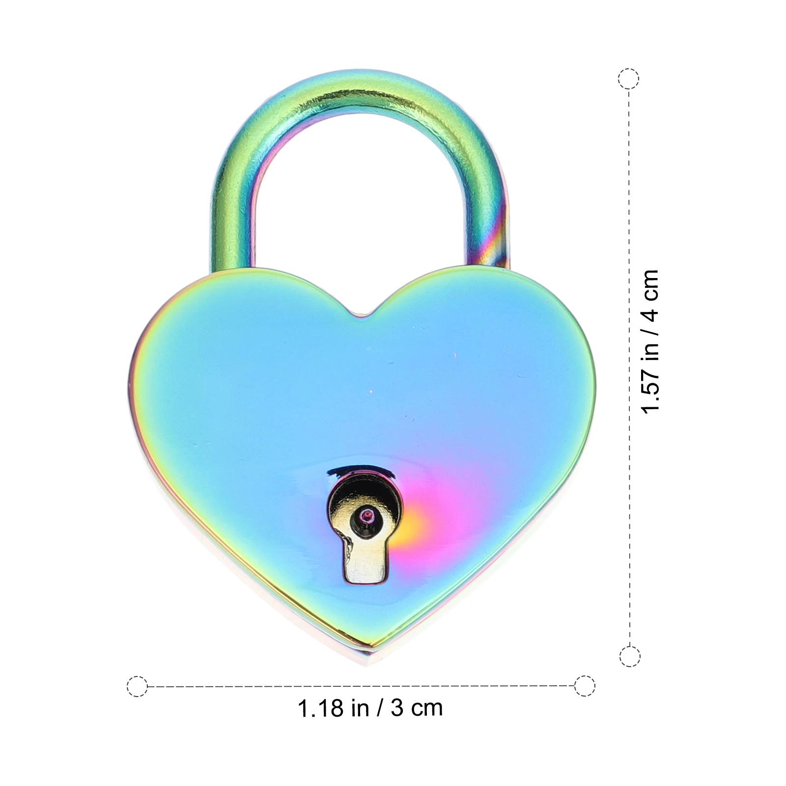

1 set 1 Set Plating Heart-Shaped Color Love For Bag Hanging Decorative Wishing Security Lock For Suitcase Drawer Storage Box
