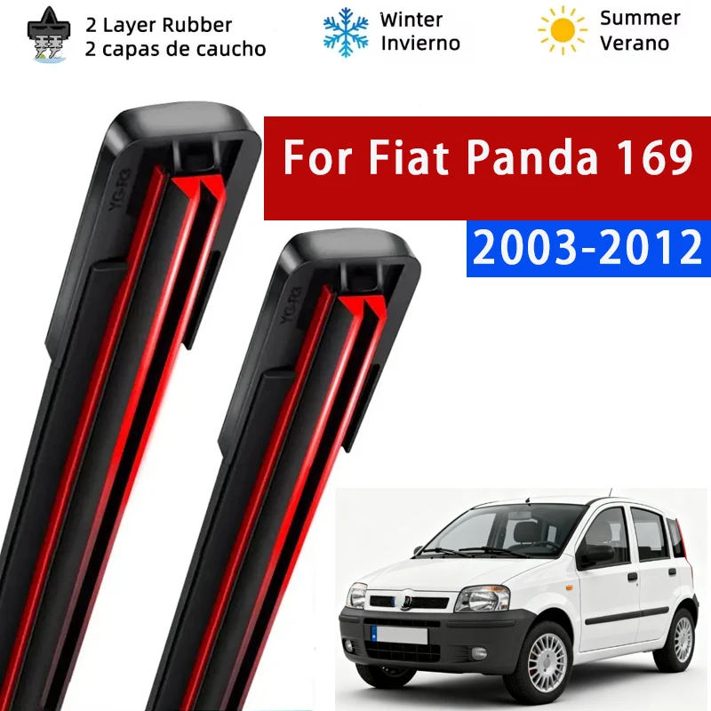 

For Fiat Panda 169 2003-2012 2004 2005 2006 2007 2011 Wiper Front Wiper Blades Windshield Windscreen Window Brushes 22"+16"