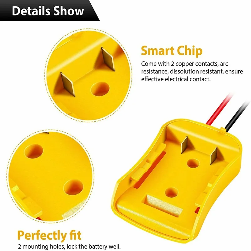 For Dewalt 18V/20V Max Battery Adapter To Dock Power Connector 12AWG Robotics Battery Adapter Docking Power Connector