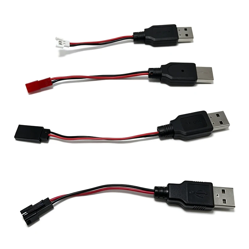 

2pcs RC USB Charging 3.7V Lithium Battery Charger Cable USB to JST /SM / futaba Plug for 3Rc Drone Quadcopter