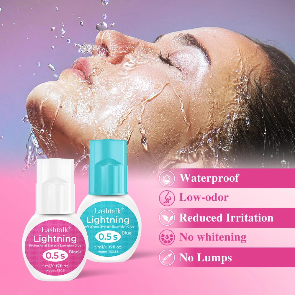 Lashtalk Colla per extension ciglia 0,5 s Fulmine Professionale Asciugatura rapida Ventole per irritazioni a basso odore Volume di lunga durata da Nagaraku