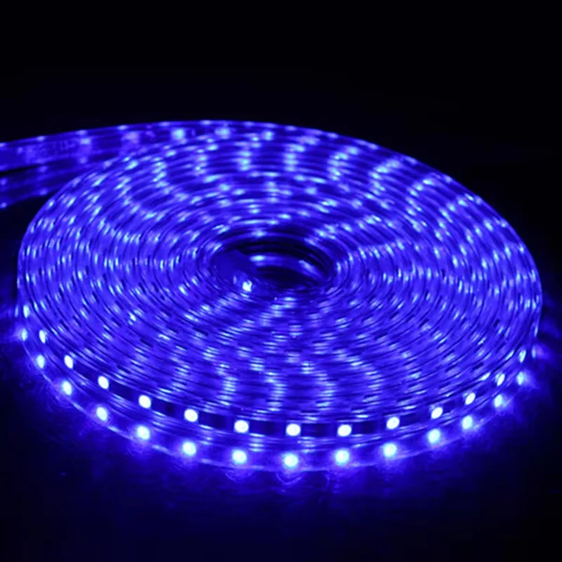 Imagem -06 - Impermeável Led Strips Light Smd 5050 60leds m Ip65 Jardim Casa Sala de Estar Cozinha Lâmpada de Fita de Corda Flexível eu Plug in 220v