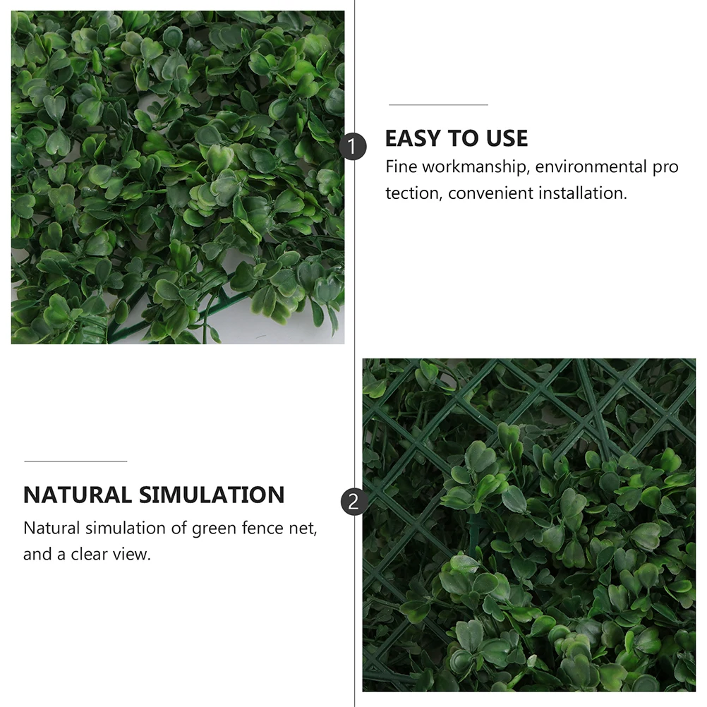 

2pcs Fake Greenery Backdrop Decor Artificial Plant Panels High-Density Green Grass Backdrop For Wedding Garden Restaurant