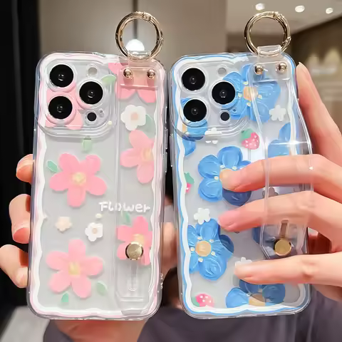 SoCouple Flowe Wrist Strap Phone Holder Case for Samsung S23 S22 S21 S24 S20FE Plus Note 20 Ultra A54 34 14 32 52 72 53 73 51 71