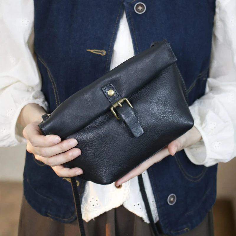 MJ Morbide Donne Del Cuoio Genuino del Sacchetto del Messaggero Femminile In Vera Pelle Crossbody Borse A Spalla Piccola Borsa Retrò Sacchetto Del