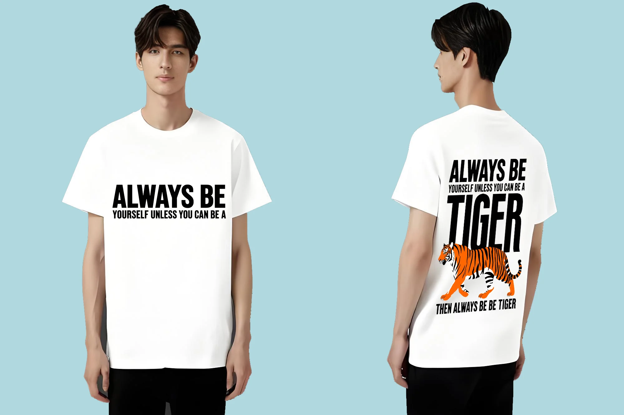 

This 2025 new stylish and versatile T-shirt is suitable for both men and women featuring a tiger print with letters