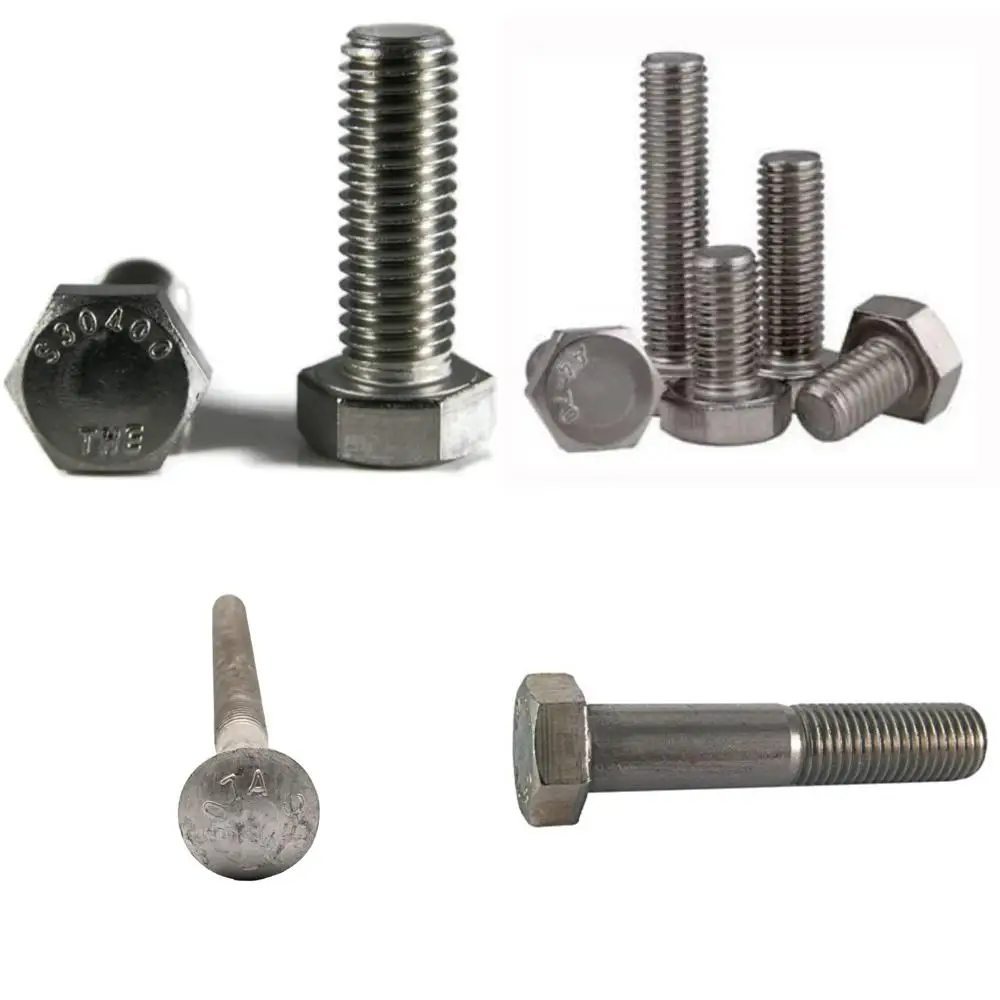 

Stainless Steel Coarse Thread Fully Threaded Hex Cap Screws, 18-8 Grade, 10 Pack