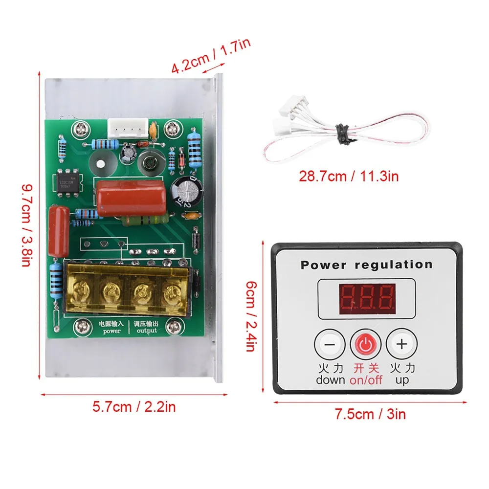 6000W SCR Digital Voltage Regulator AC 220V Digital Motor Speed Controller 0–100% Button Adjustment Dimmer Controlled Rectifier