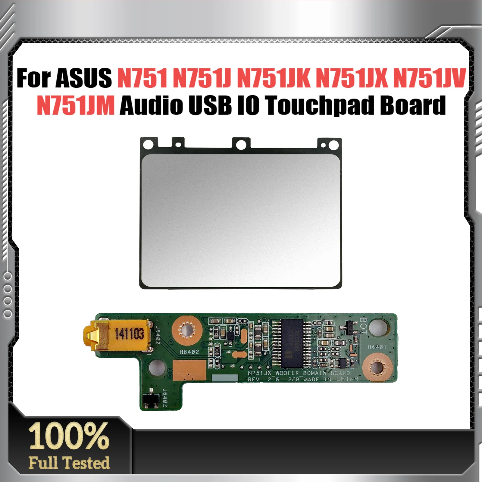 N751J For ASUS N751 N751J N751JK N751JX N751JV N751JM Laptop Audio usb IO board and Touchpad Fast Ship