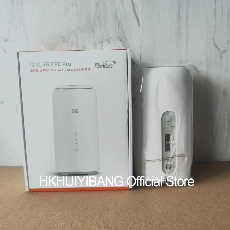 جديد FiberHome 5G CPE Pro 2 LG6151M WiFi 7 راوتر BE5000 2.5G منفذ إيثرنت 4G LTE Cat19 لاسلكي WiFi 5G + Sim Modem N79 3x3 MIMO