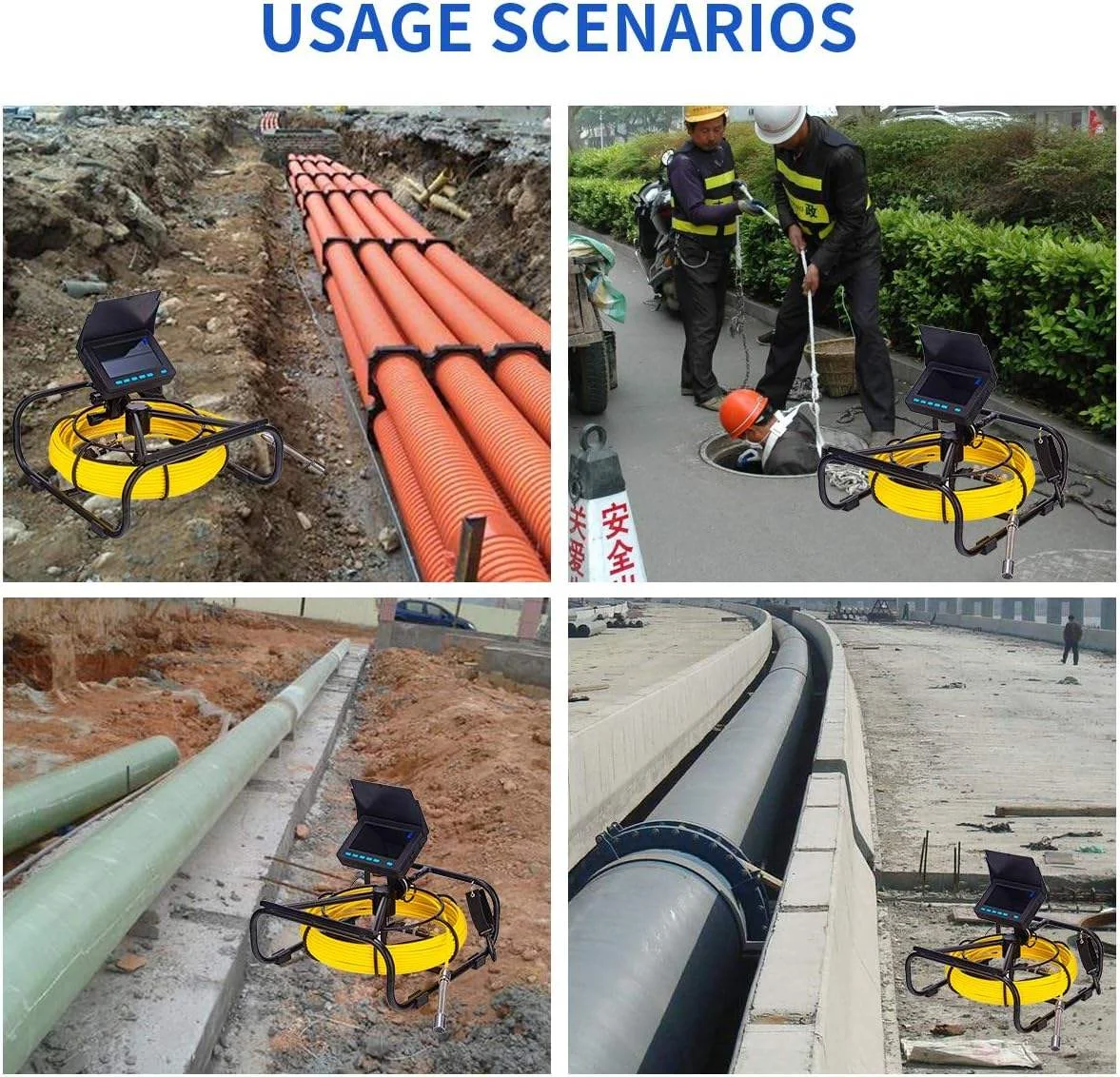 QBH 1080P كامارا Borescope 20 متر كاميرا فحص المجاري كاميرا المنظار أنبوب كبير أو فحص تحت الماء كاميرا تناظرية NDT #1