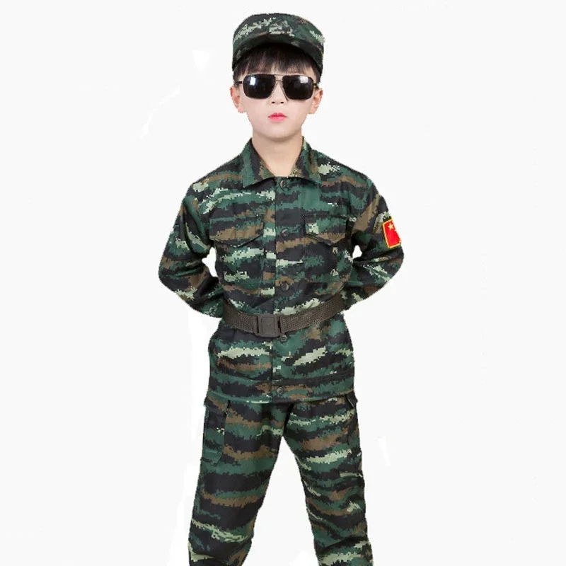 Boy Girl Special Force Combat Clothing Kids Military Uniform Children Training Set Cosplay Costumes Suit