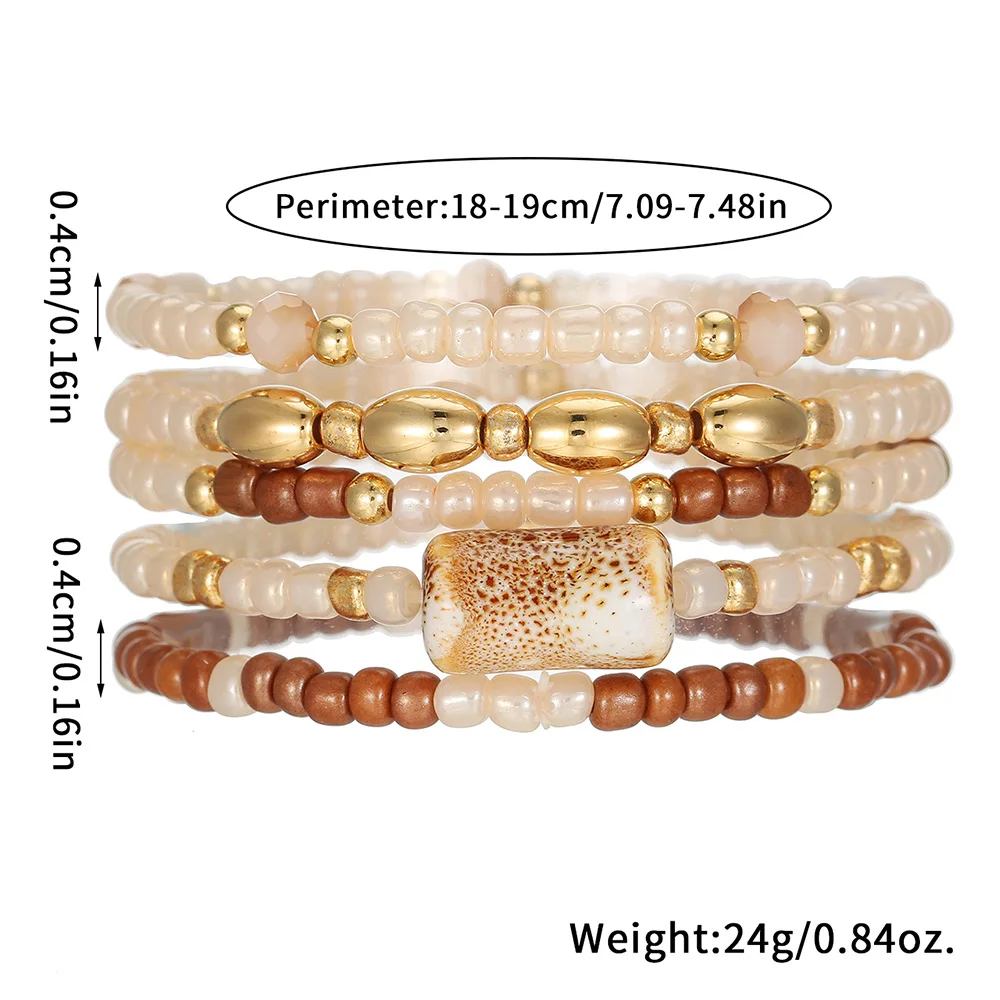 Boho Mehrlagiges Acrylperlen-Armband für Männer, Vintage Resort-Stil Schmuck, Modisches Casual-Armband für Frauen, Accessoires – Detail 3