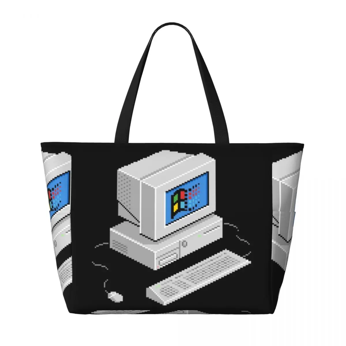 ويندوز Vaporwave حقيبة حمل على الشاطئ حقيبة رياضية رياضة اليوغا واق من المطر حقيبة حمل كبيرة للنساء حقيبة سفر حقيبة اللياقة البدنية