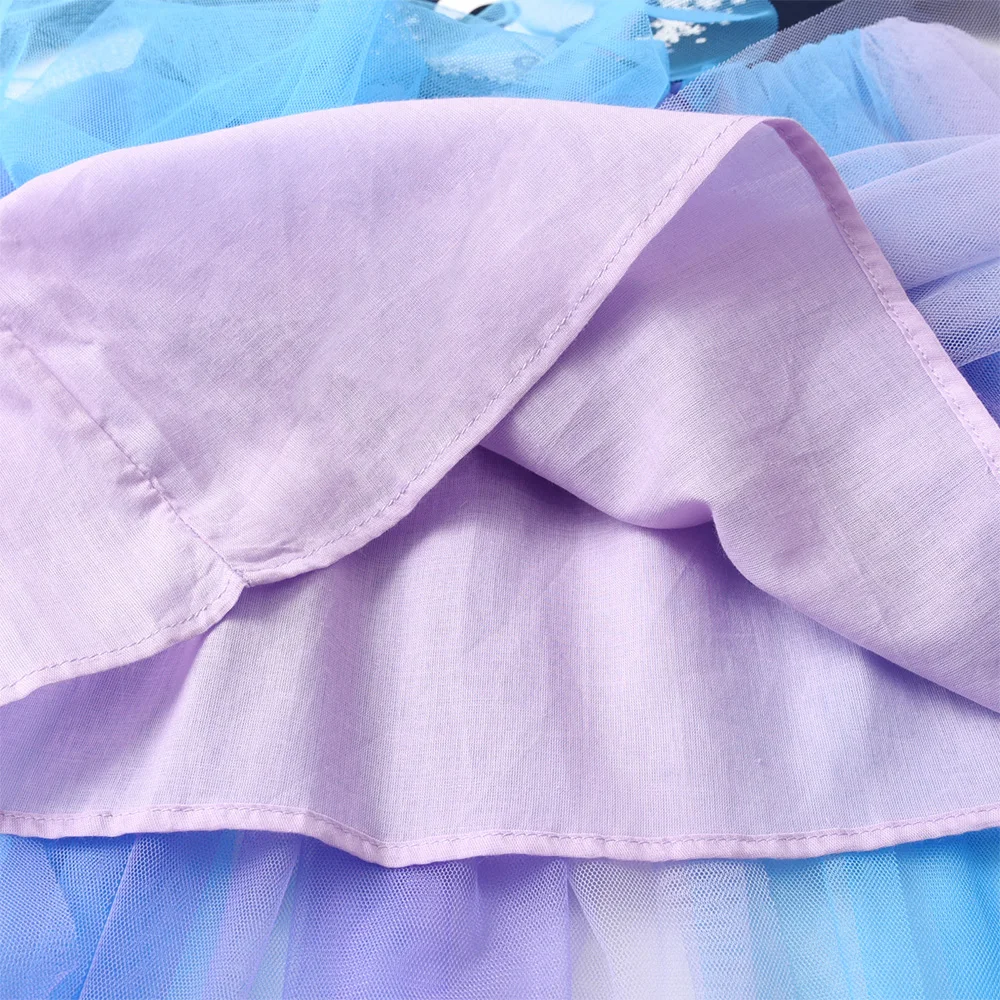 VIKITA Mädchen Prinzessin Geburtstagsparty Elegantes Kleid Kinder Langarm Rüschenärmel Herzform Einhorn Buntes Süßes Kleid – Detail 6