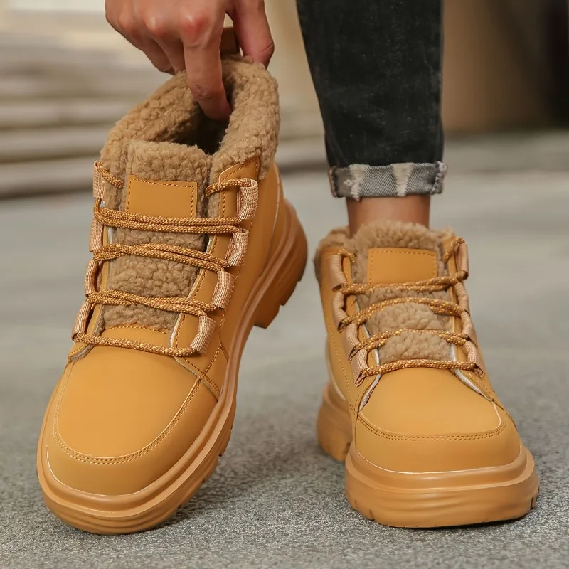 

Зимние мужские зимние ботинки, женская обувь, теплые удобные полусапожки, уличная обувь унисекс на платформе, мужские ботинки, плюшевая хлопковая обувь