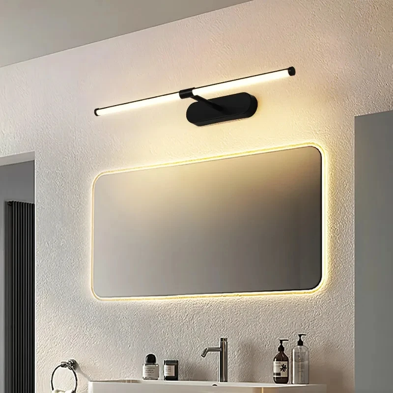 Lámpara de pared LED con luz de espejo, luz de pared moderna para baño, 43cm, 58cm, AC85 - 265V, iluminación interior, apliques de pared para