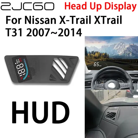 ZJCGO 자동차 HUD 헤드업 디스플레이 속도계 프로젝터 알람 전자 액세서리, 닛산 X-Trail XTrail T31 2007 ~ 2014