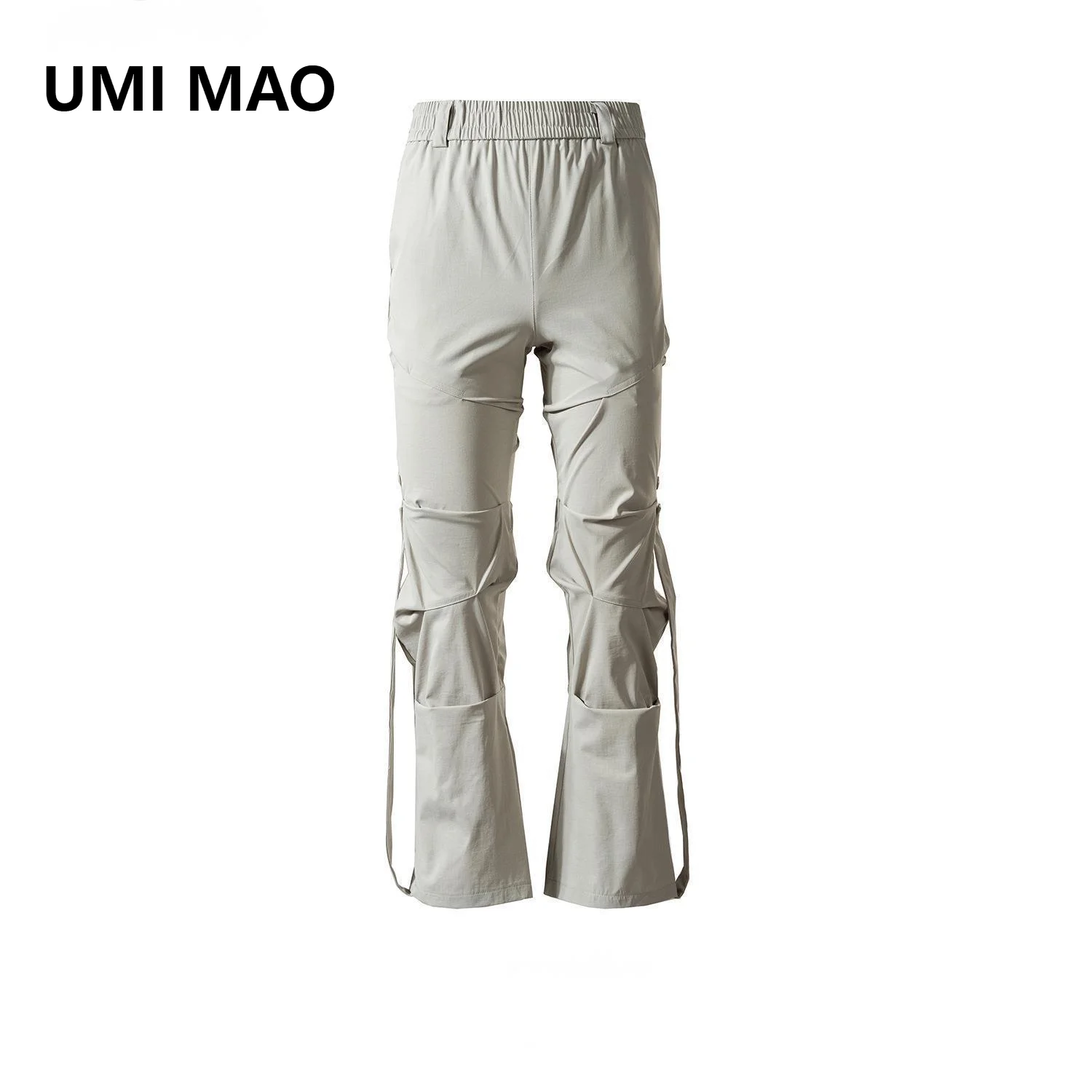 

UMI MAO Trousers Men Women Spring Summer Hip Hop High Street Button Ribbon Decorative Long Pants Micro Wide Foot Casual Pant