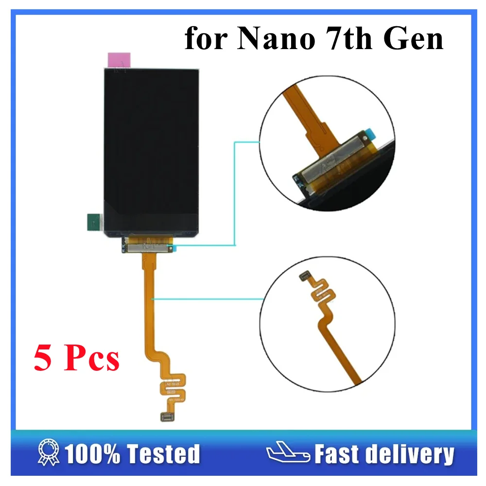 5Pcs Brand New LCD Screen Digitizer Panel for IPod Nano 7 7th Gen Nano7 LCD Display Screen Replacement Parts