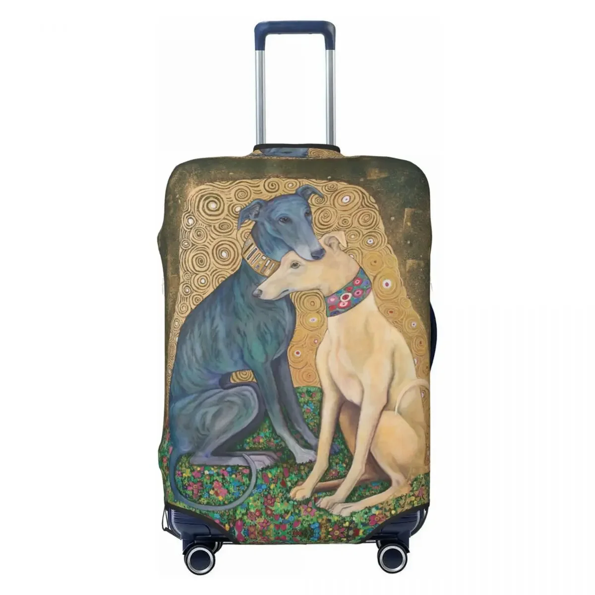 

Custom Gustav Klimt Greyhound Dog Art Suitcase Cover Dust Proof Whippet Sihthound Dog Luggage Covers Protector for 18-32 inch