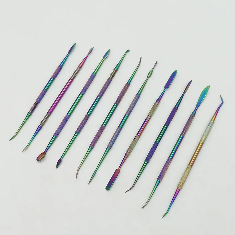 10Pcs Colorful Stainless Steel Clay Sculpture Tools Set Pottery Ceramic Carving DIY Models Tools Wax Carved Tool