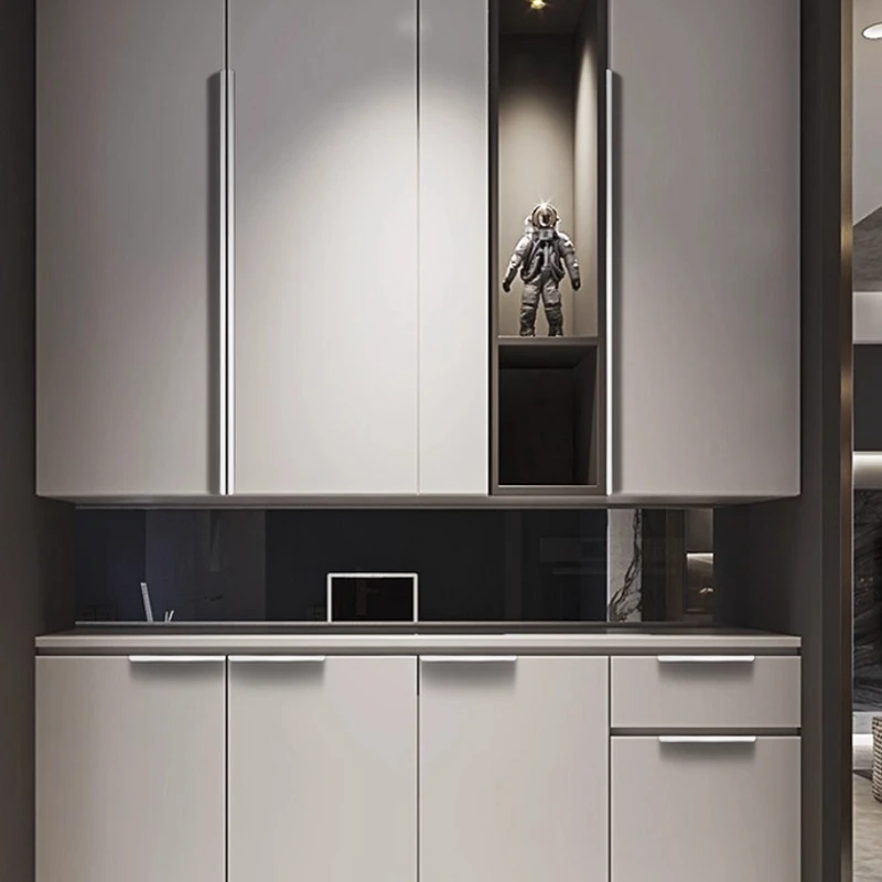 Möbelknöpfe aus Aluminiumlegierung, Schrank- und Garderobengriffe in Blau, Rosa, Weiß, Versteckte Lange Griffe für Küchenschränke und Schubladen – Detail 3