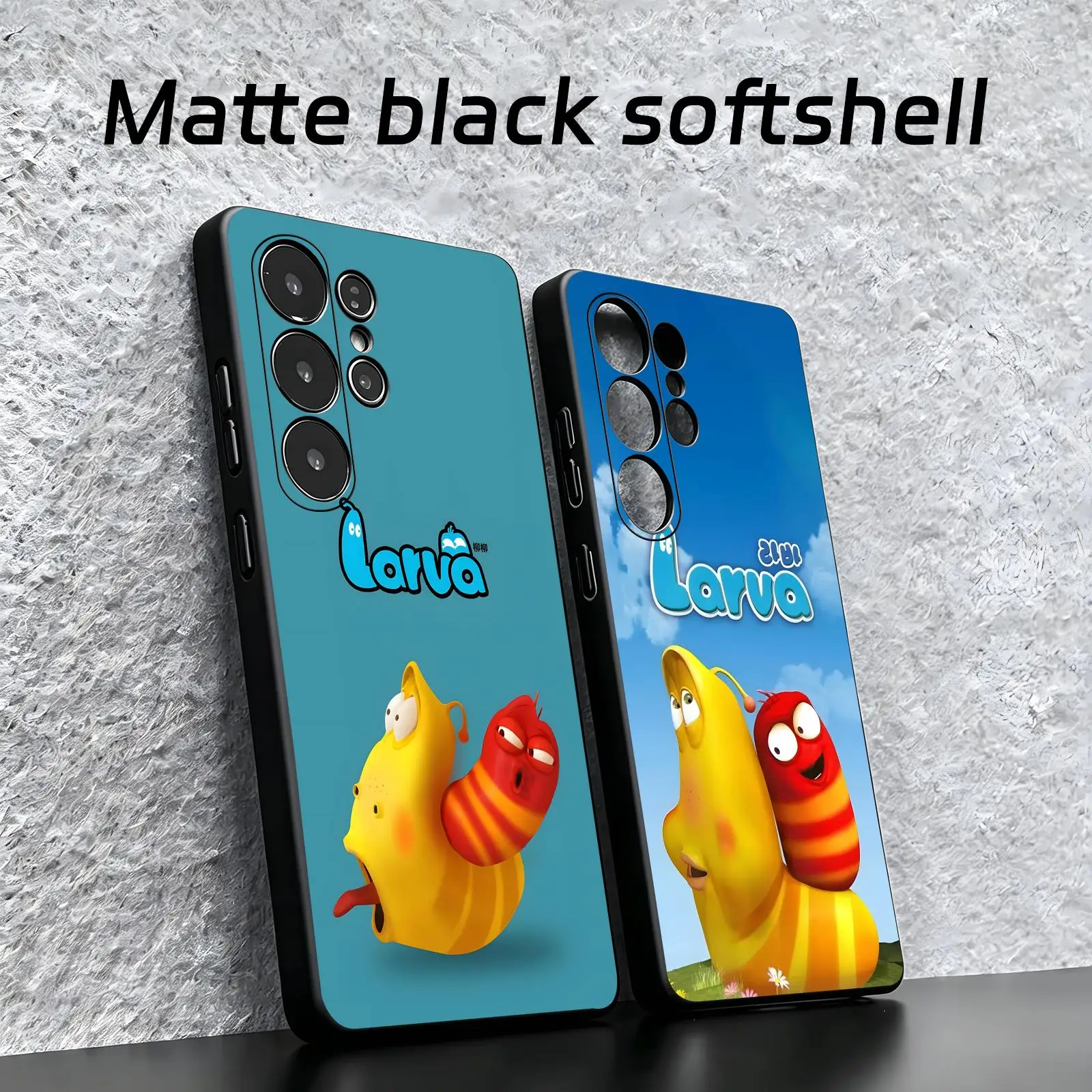 anime Larva  Phone Case For Samsung S26 S25 S24 S23 S22 S21 S20 Ultra Note20 Soft black Shockproof Cover