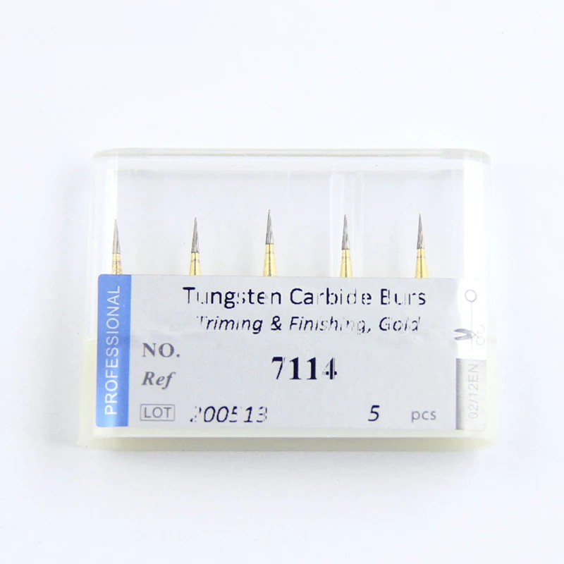 5pcs Dental Tungsten Finishing Carbide Burs FG 7114 7714 Dentistry Grinding Drills High Speed Triming Dentists Tools