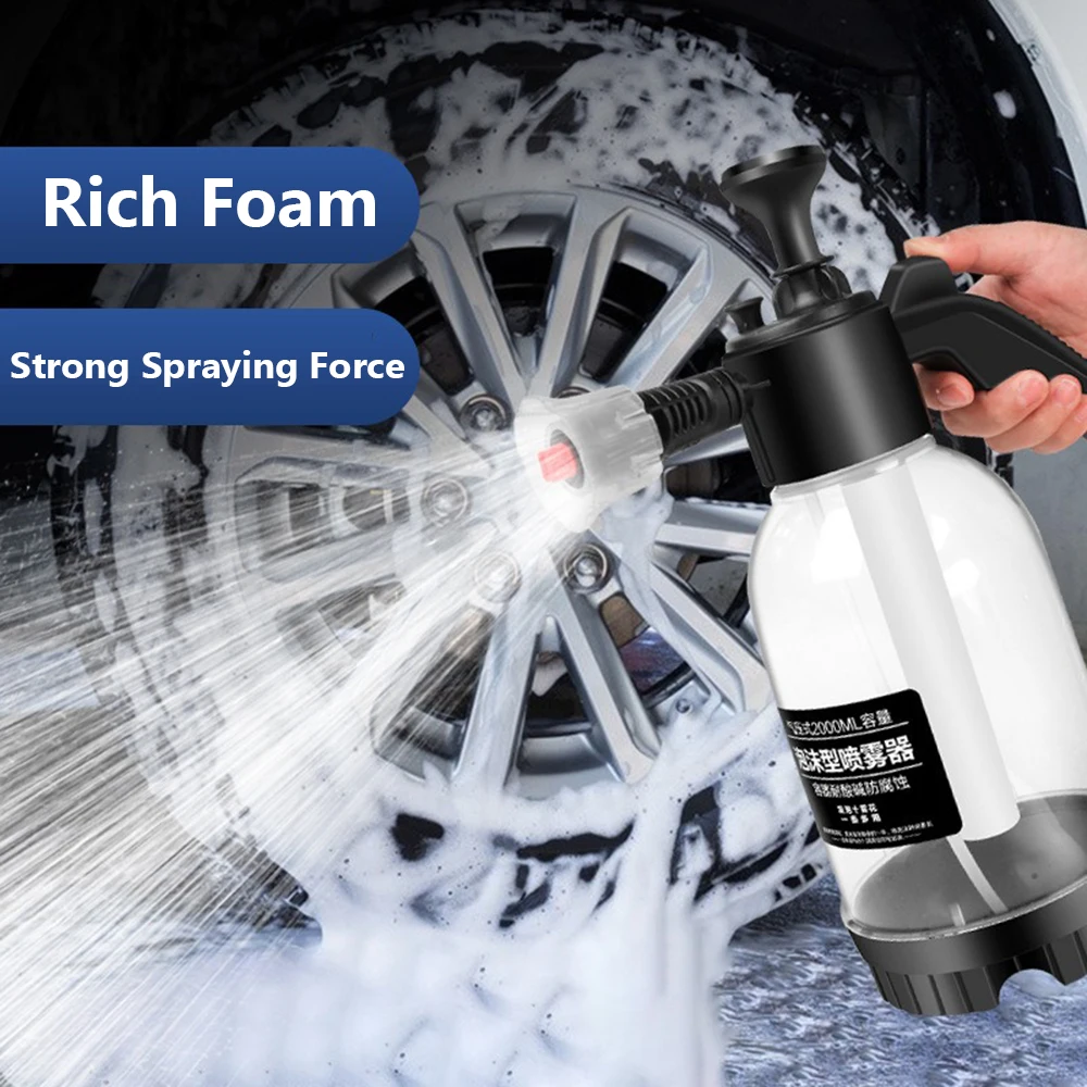 RDDSPON 2L Hand Pump Foam Sprayer Snow Foam Gun Nozzle With Pressure Relief Valve Car Wash Spray Bottle Window Cleaning Tools