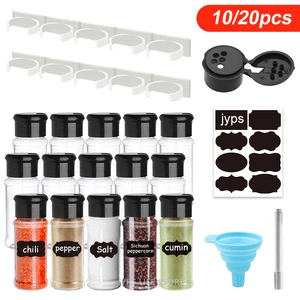 Plastic Spice Jars set, salt and shaker pepper, seasoning bottles, kitchen organizer, spice rack, jar set, 10 pcs, 20 pcs 10 Main sales pot for seasoning - №7