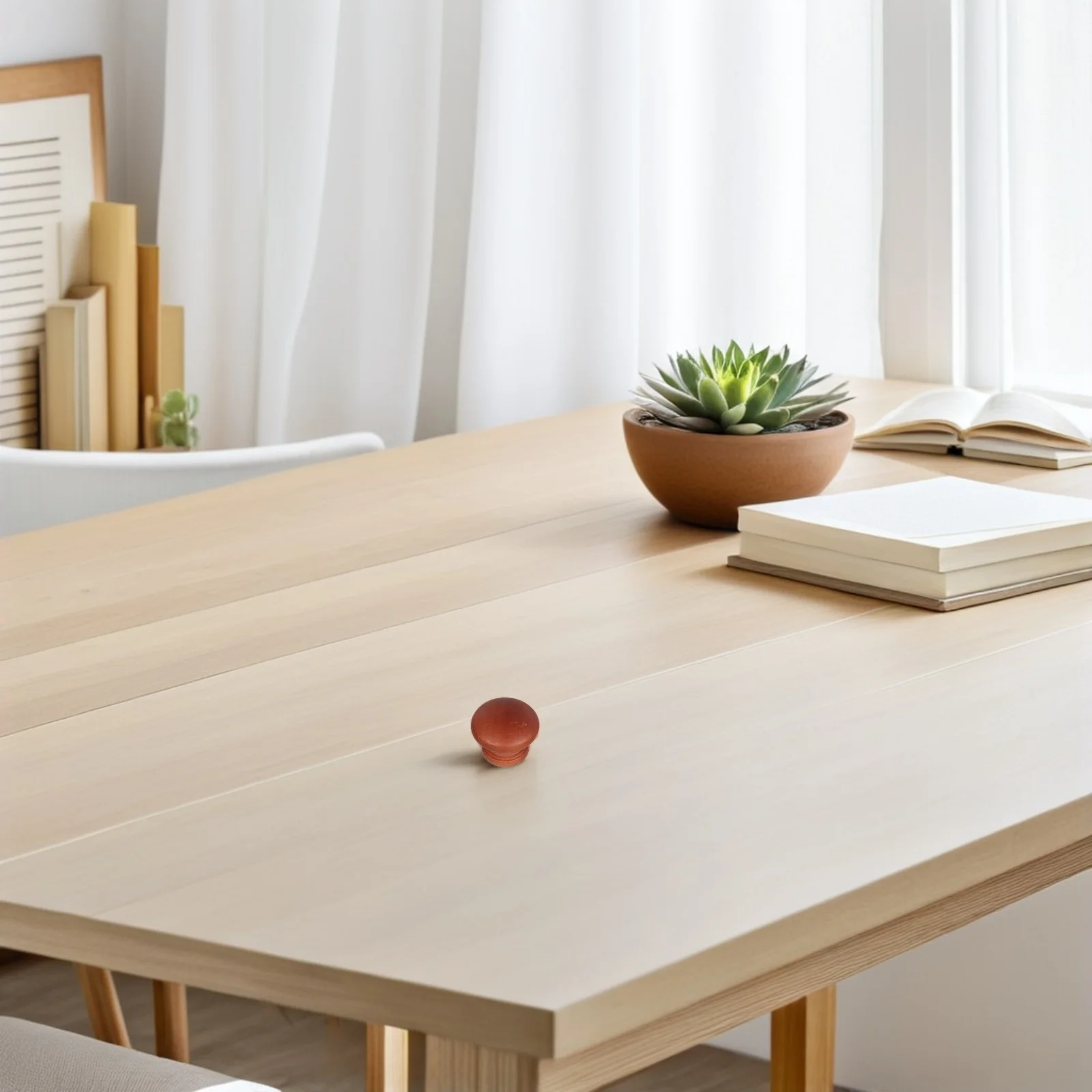 

8Pcs Wood Cabinet Handles Rustic Round Mushroom Shape Drawer Pulls Vintage Dresser Knobs for Wardrobe Cupboard Furniture