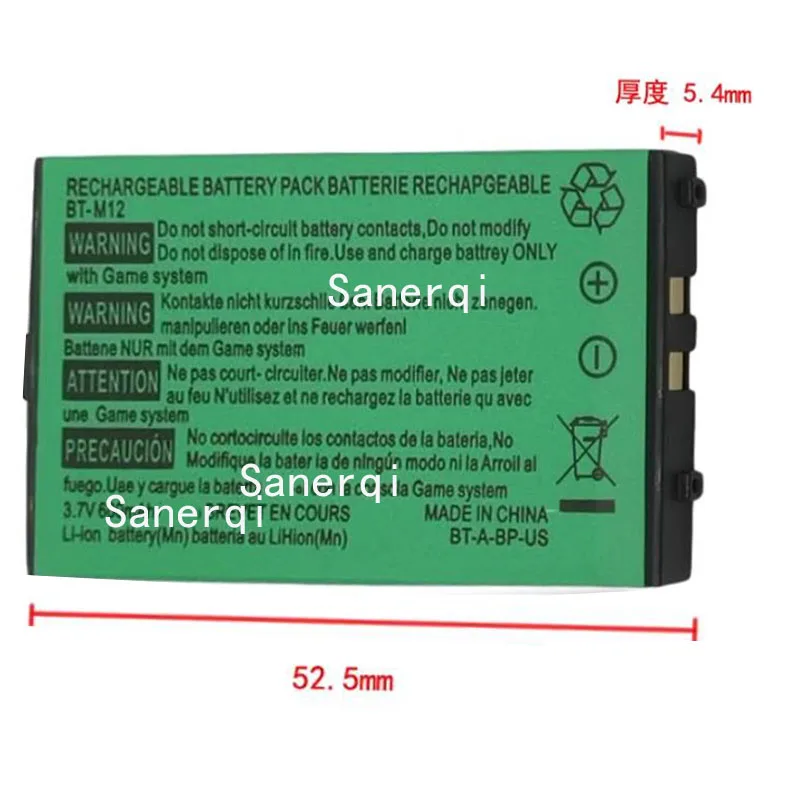 CS 3.7V 850mAh Game Console Battery NTR-001, NTR-003 BT-M12 for Nintendo NDS,DS NDS,AGS-001,AGS-101,AGS-003,GBA-SP,SAM-SPRBP(A)