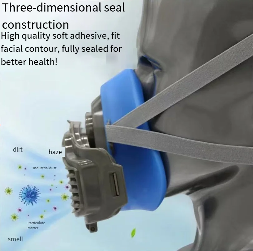 Respirador de media máscara de gel de sílice a prueba de polvo, adecuado para pintura en aerosol, carpintería, molienda, decoración del hogar y accesorio de filtro