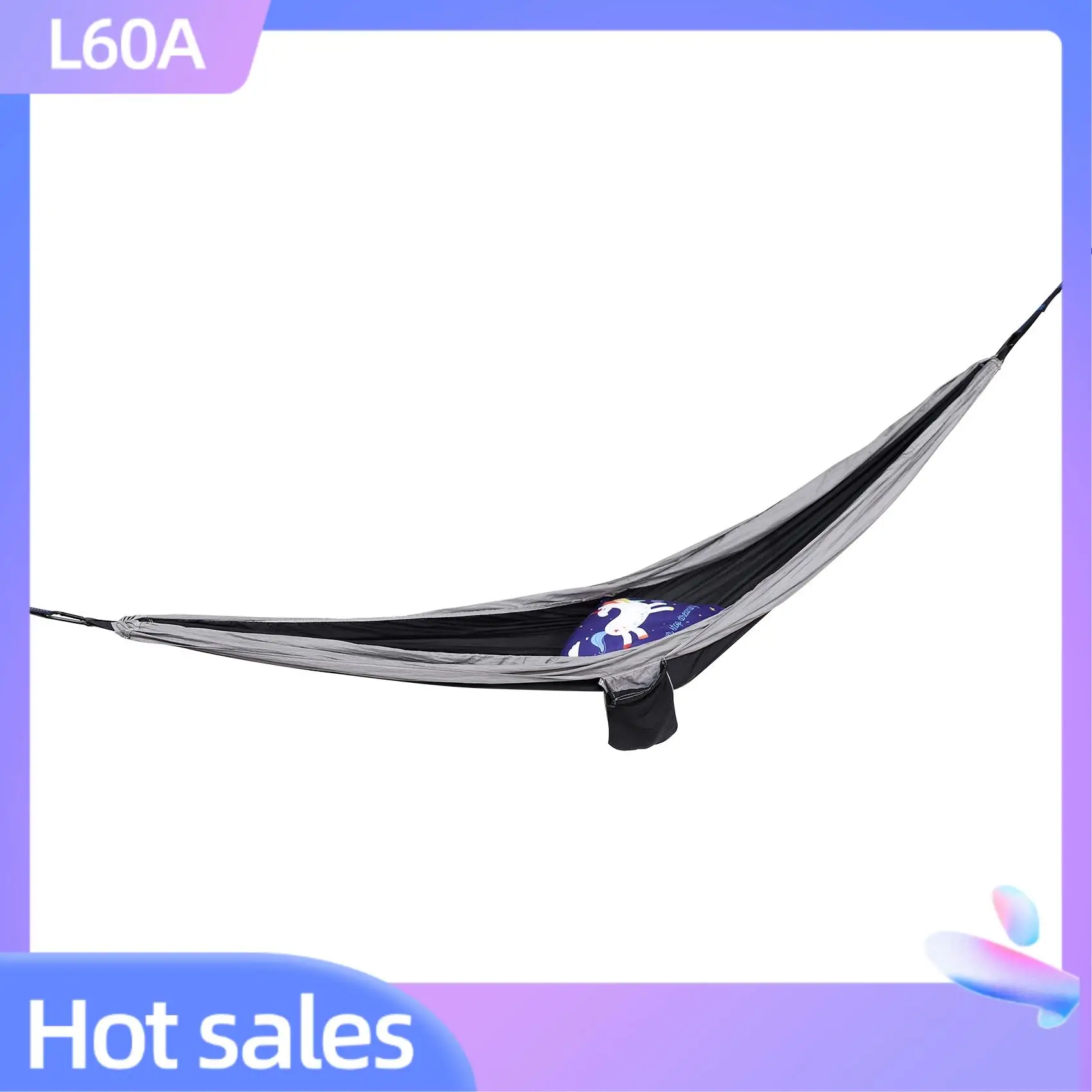 

L60A Camping Hammock Double Single Lightweight Hammock With Hanging Ropes For Backpacking Hiking Travel Beach Garden