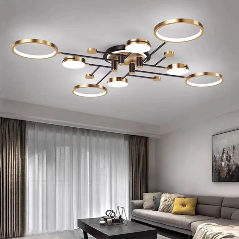 Modern Led Pendant Light Lighting For Living Dining Room Bedroom Ceiling Chandelier Gold/Black Decoration Nordic Lamps AC90-260V