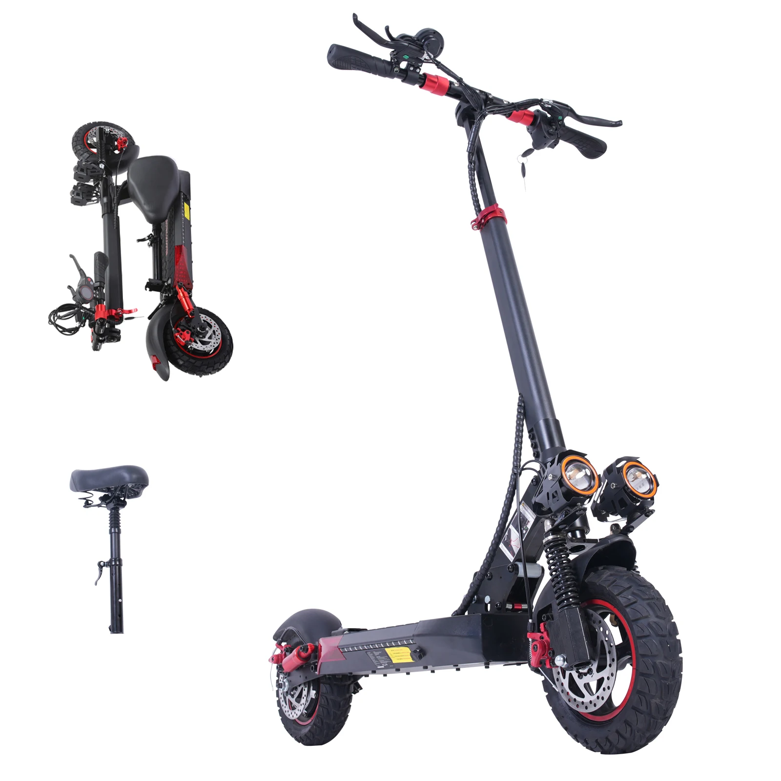 

FREEBOY 800W Adult Electric Scooter with Removable Seat, 30miles Range,28mph, Dual Brake Suspension, Foldable Commuter E Scooter
