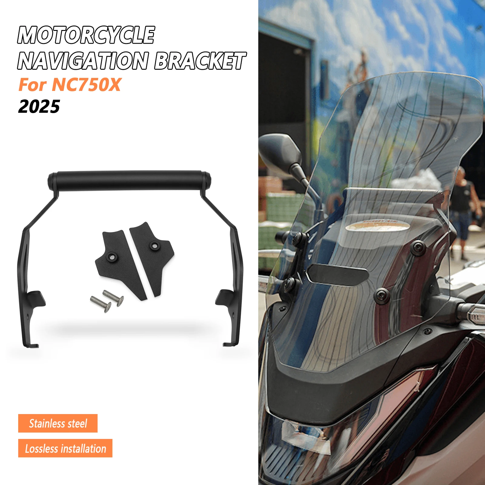 

Мотоциклетный держатель для мобильного телефона, подставка, кронштейн для поперечной панели, поддержка GPS-навигации для HONDA NC750X 2025 NC 750X 2025 NC 750X