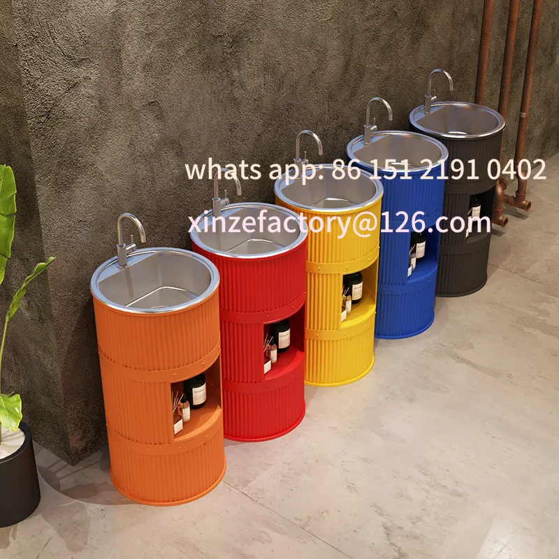 

Customizable wash basin retro industrial air oil drum creative bathroom washbasin toilet personalized washbasin washbasin