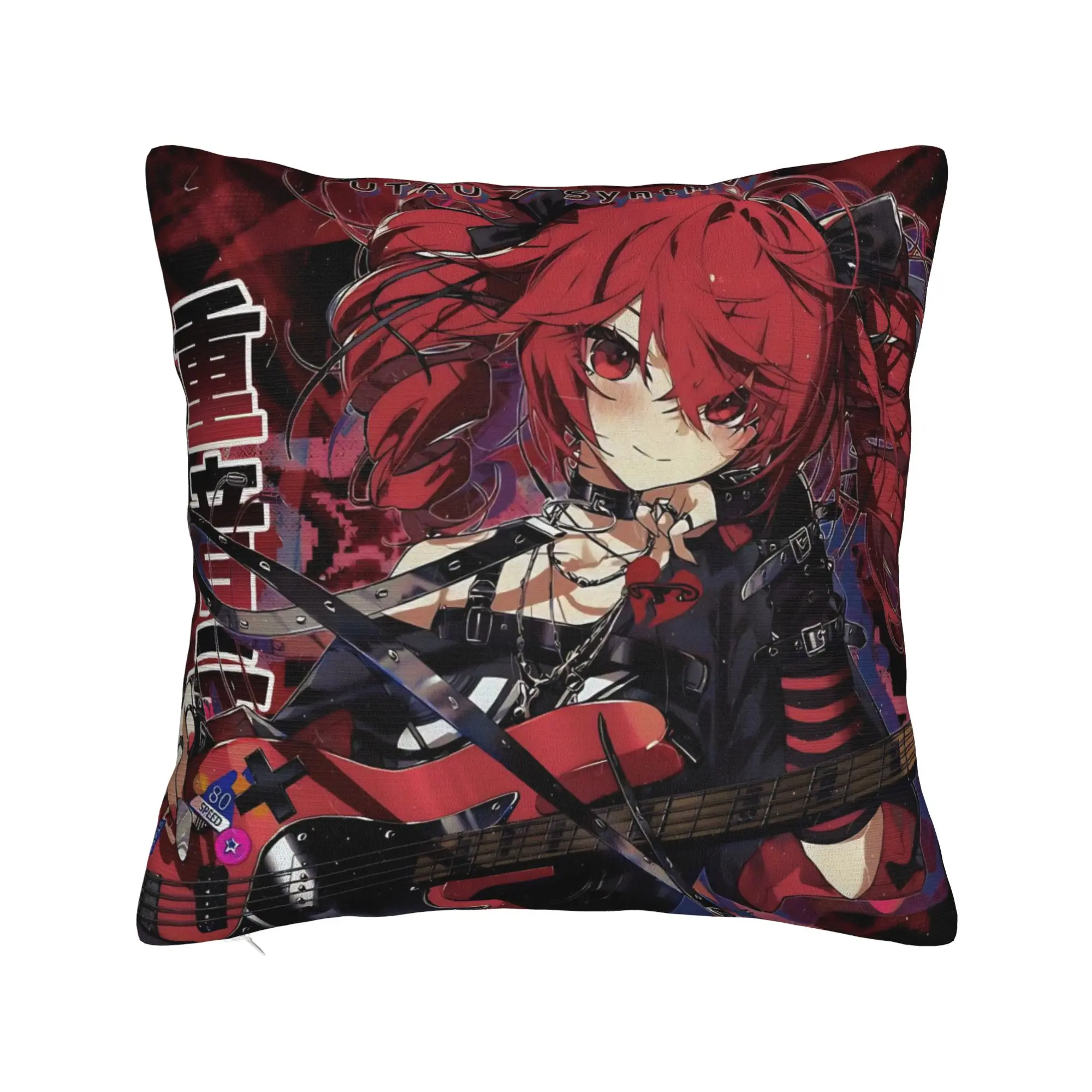 Kasane Teto Square Pillow Case Anime Vtuber Cushion Cover Novelty Polyester Decorative Throw Pillow Case Cover for Home 40x40cm