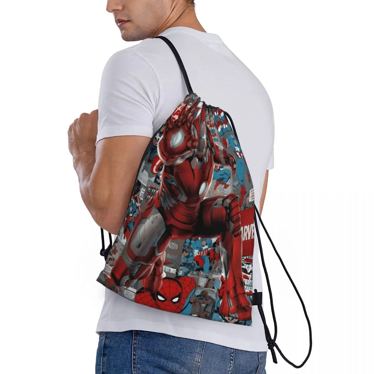 Sac à dos de voyage Iron Man avec logo personnalisé, sac à bandoulière de proximité, sac de rangement étudiant, sac d'école ꦫ