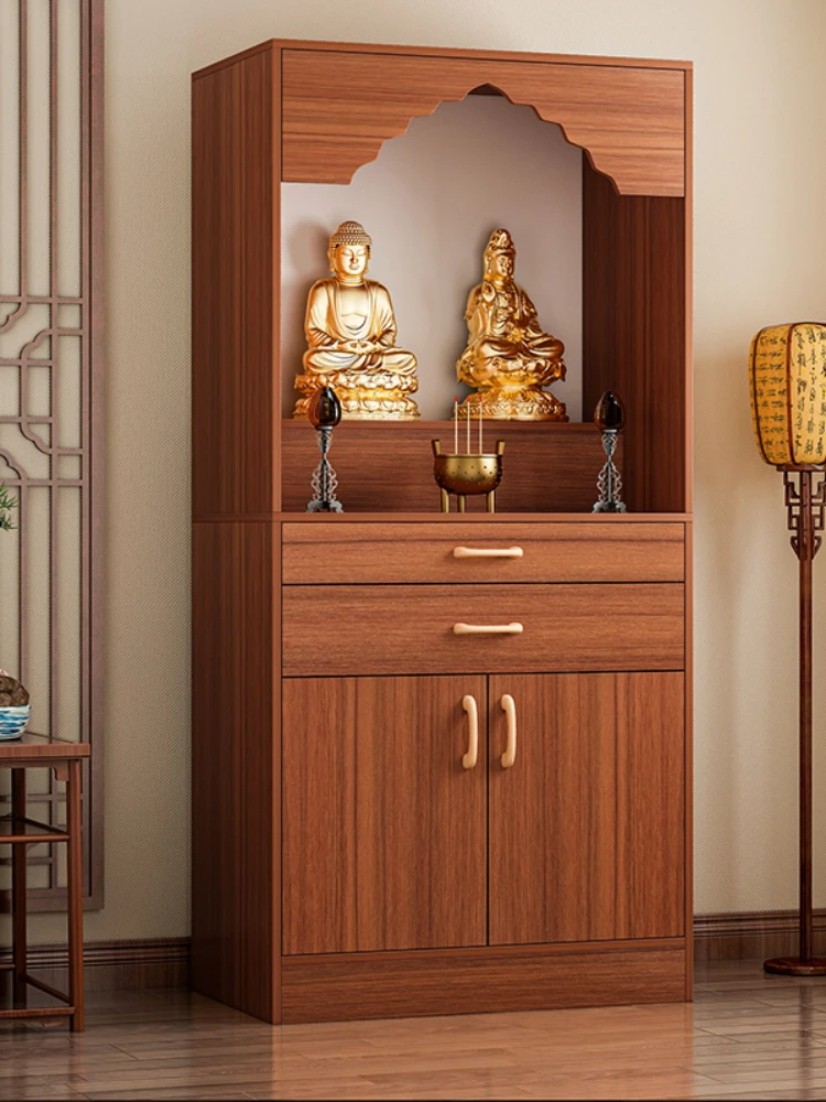 YY Buddha Niche New Chinese Style Clothes Closet Altar Cabinet God of Wealth Cabinet Buddha Shrine Household